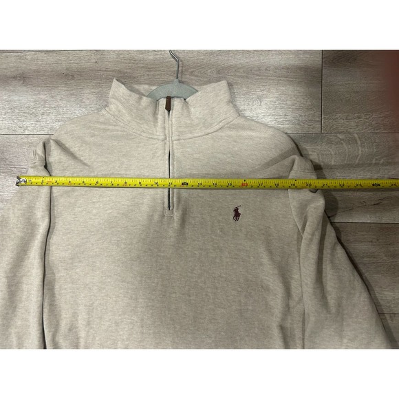 Polo Ralph Lauren Men’s XL Formal Sweater Half-Zip Tan/Cream Top - Picture 11 of 12
